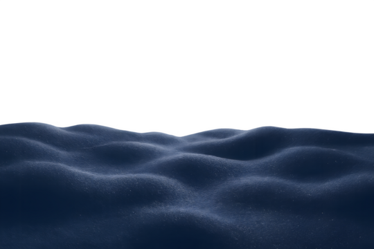 Dark blue abstract waves against a suggesting depth and mystery in the design on transparent background