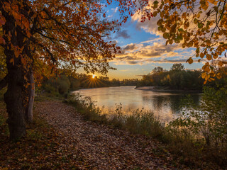 autumn landscape with river