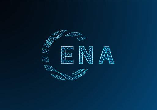 ENA low poly letter logo vector design. ENA lower poly logo design. ENA unique low poly logo design.