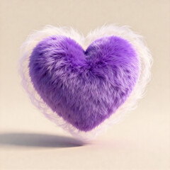 Purple Furry Heart Art Concept