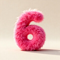 Pink Furry Number Six Art Concept