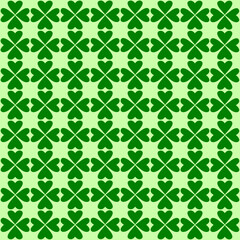Dark green clover leaf pattern on light green background – vibrant and lucky botanical design