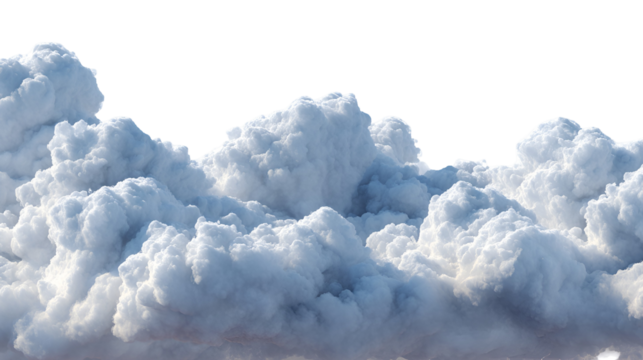 Jagged peaks of white icebergs with blue shadows isolated on transparent background