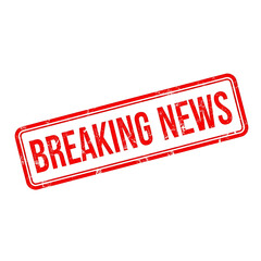 Red neon glowing sign with the words breaking news illuminated and isolated on transparent background