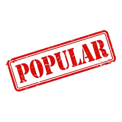 Red rubber stamp imprinted with the word popular isolated on transparent background