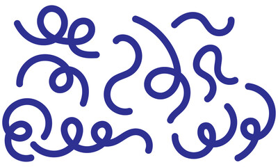 Abstract blue swirl line pattern background. Abstract  featuring a collection of  curved lines forming playful swirls and loops on a white background, symbolizing creativity and and and movement.
