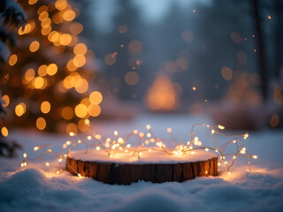 Dots of light in the snow