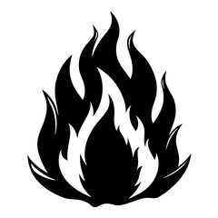 Fire Flame Sketch vector clean black silhouette design white background