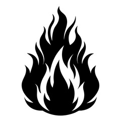 Fire Flame Sketch vector clean black silhouette design white background
