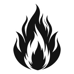 Fire Flame Sketch vector clean black silhouette design white background