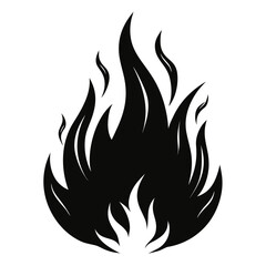 Fire Flame Sketch vector clean black silhouette design white background