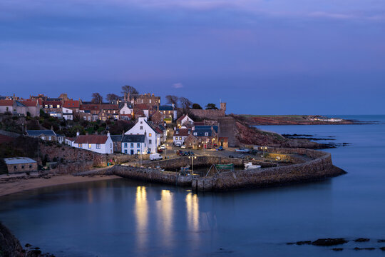 Blue hour at the coastal village of Crail in Fife, Scotland.
