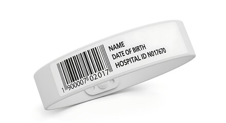 Medical wristband with barcode for healthcare identification