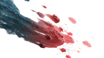 Grunge handprint and red paint splatter stain on a dirty paper texture illustration