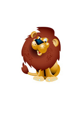 Fototapeta premium cute male lion in cartoon style