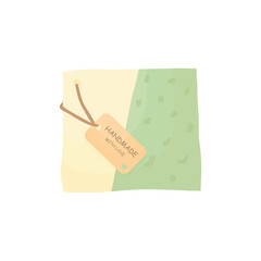 Handmade soap with the inscription "Made with love." Natural soap. Body soap.