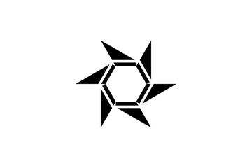 Stylized Ninja Star / Wind Rose – Abstract Radial Emblem for Logos, Decor, Stencils, Branding, Identity