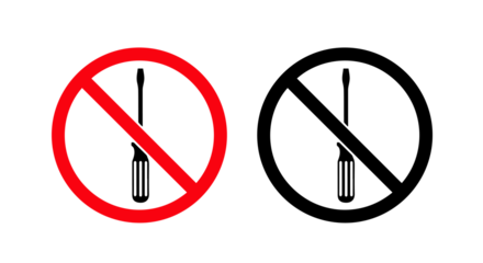 No Screwdrivers Allowed – Bold Symbol for Tool Restriction and Tamper Prevention