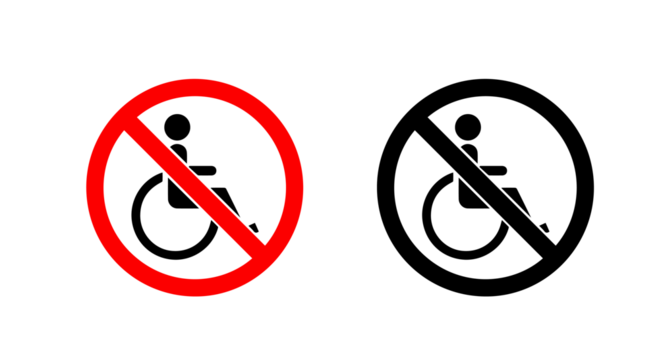 Wheelchair Access Prohibited – Bold Symbol of Restricted Mobility Zone