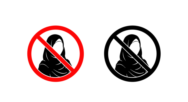 Hijab Prohibited Symbol – Controversial Sign of Cultural and Religious Restriction