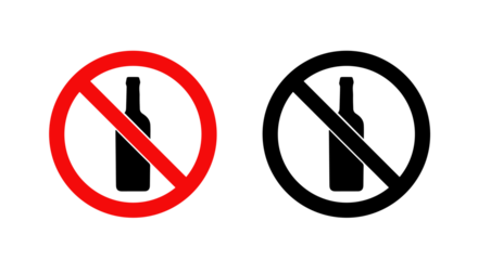 No Alcohol Allowed – Bold Symbol for Beverage Restriction in Controlled Zones