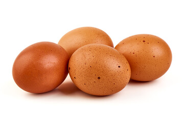 Brown Eggs Group, isolated on white background