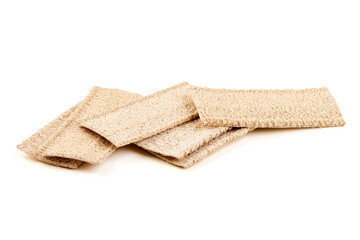 Crispbread Stacked, Healthy Snack, isolated on white background