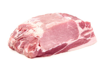 Raw Pork Belly, isolated on white background