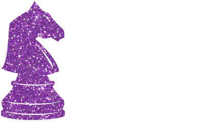 Purple Glitter Chess Knight Piece