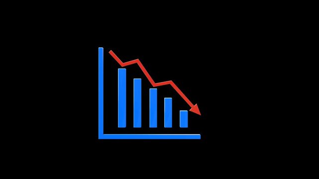 Business Decline and Financial Loss Chart &ndash; Decreasing Performance Graph
