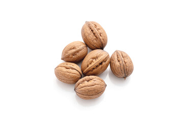 Walnuts isolated on white background