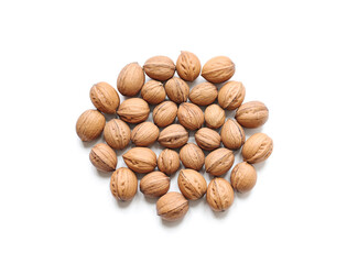 Walnuts isolated on white background