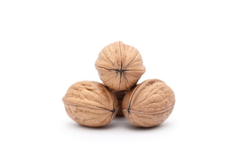 Walnuts isolated on white background