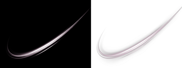 Elegant abstract PNG overlay featuring smooth, flowing lines on contrasting black and white backgrounds, perfect for enhancing visual designs and creative projects with a modern touch