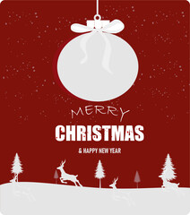 New Christmas Vector Design. Christmas and New Year background with gifts in winter. Christmas card. Vector illustration.