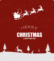 New Christmas Vector Design. Christmas and New Year background with gifts in winter. Christmas card. Vector illustration.