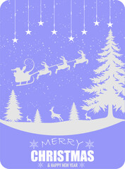 New Christmas Vector Design. Christmas and New Year background with gifts in winter. Christmas card. Vector illustration.