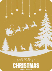 New Christmas Vector Design. Christmas and New Year background with gifts in winter. Christmas card. Vector illustration.