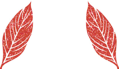 Red Glitter Autumn Leaves
