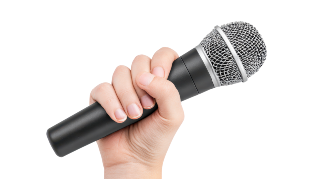 Hand Holding Microphone, Live Performance and Public Speaking