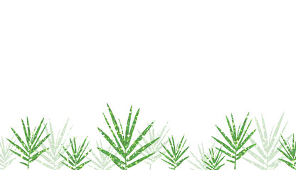 Green Glitter Palm Leaves Border