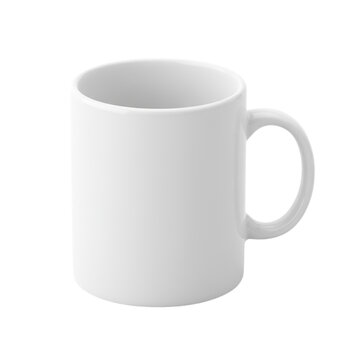 White Ceramic Coffee Mug isolated on transparent background