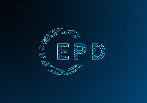EPD low poly letter logo vector design. EPD lower poly logo design. EPD unique low poly logo design.