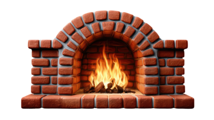 Cozy Hearth's Embrace: a traditional brick fireplace with a roaring fire provides warmth and ambiance to a welcoming interior, creating a focal point of comfort and charm.