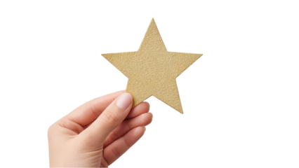 Hand Holding a Golden Star