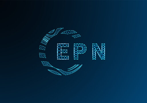 EPN low poly letter logo vector design. EPN lower poly logo design. EPN unique low poly logo design.
