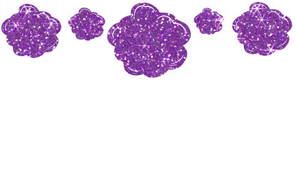 Purple Glitter Clouds Border