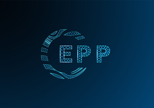 EPP low poly letter logo vector design. EPP lower poly logo design. EPP unique low poly logo design.