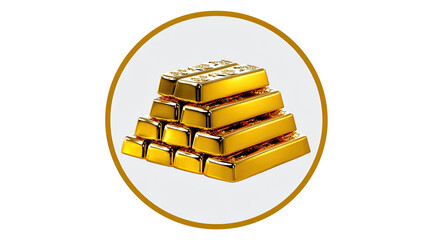 Golden Wealth: A neatly stacked pile of golden bars, radiating wealth and prosperity. The image evokes feelings of financial success and investment potential, a symbol of value and security.