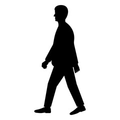 Man is Walking Forward Silhouette. Vector Illustration. 